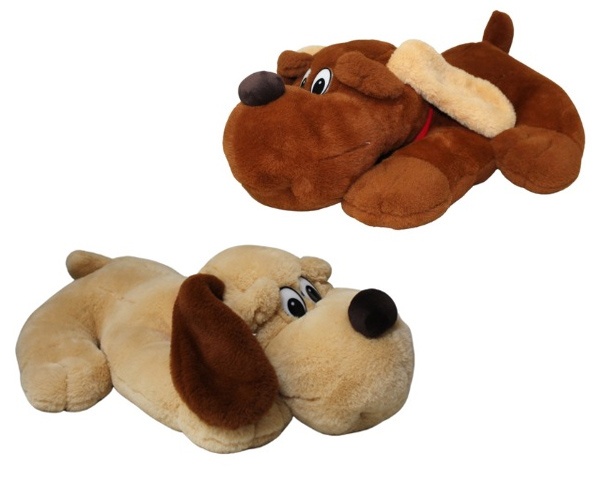 Hund liegend 2-farbig sortiert ca 48cm