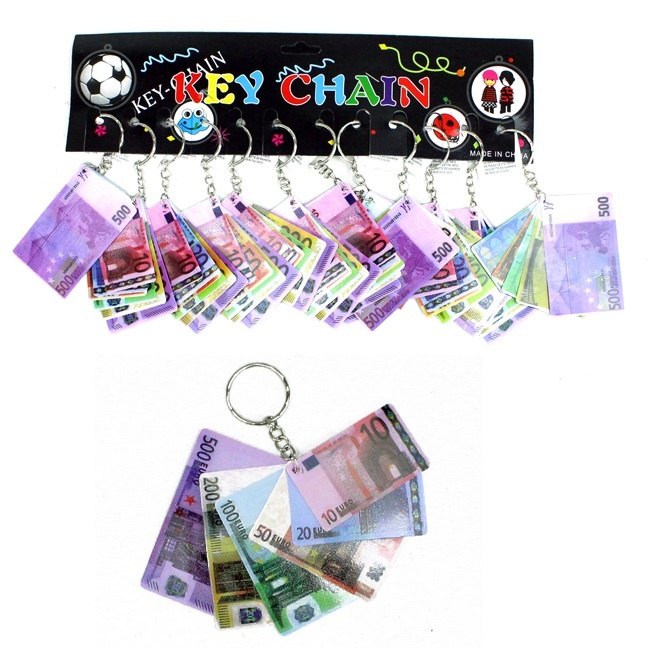 Euro Banknoten Kunststoff an Schlüsselanhänger - ca 6,5cm