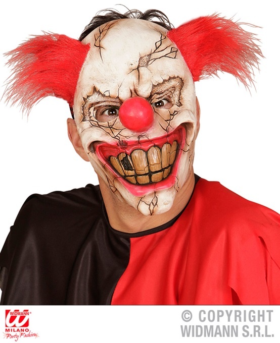 Maske Killer Clownmaske mit Haaren