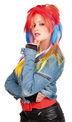 Perücke - Punk regenbogenfarben