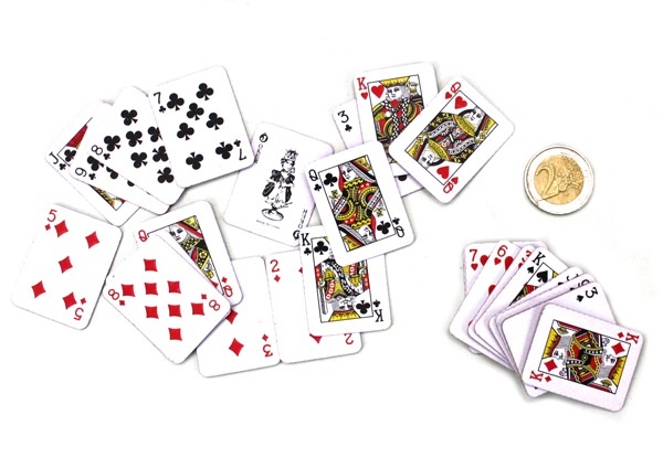 Kartenspiel mini mit 54 Karten - ca 4x3cm