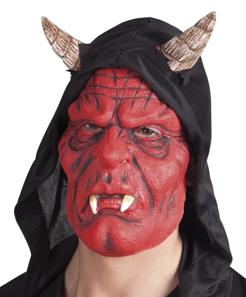 Latex Maske Teufel mit Kapuze
