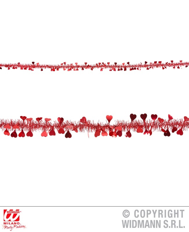 Girlande Lametta  mit Herzen ca 2 Meter