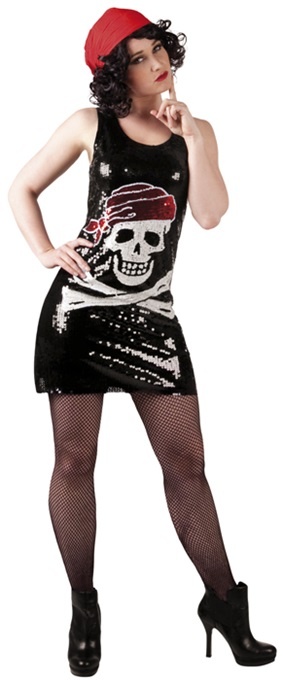 Kostüm - Kleid luxe Dazzle Skull - Größe M