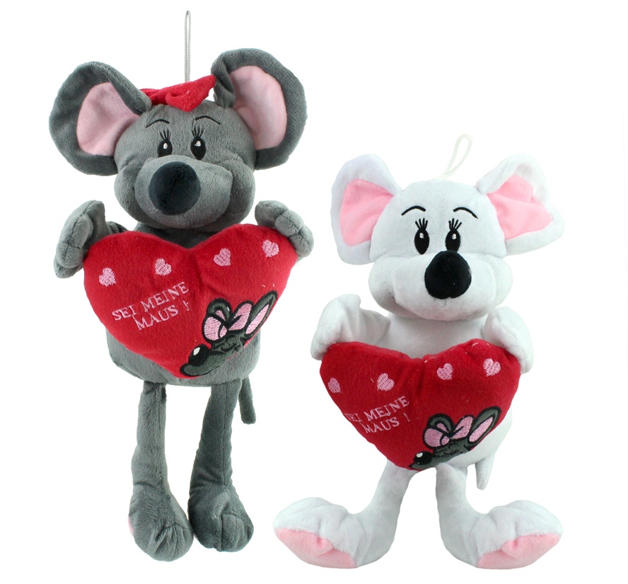 Maus mit Schlenkerbeinen + Herz Sei meine Maus 2-fach