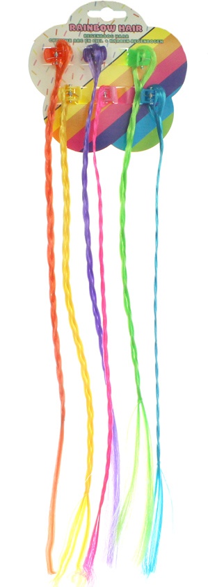 Haarsträhnen bunt 6 Stück - ca 30cm