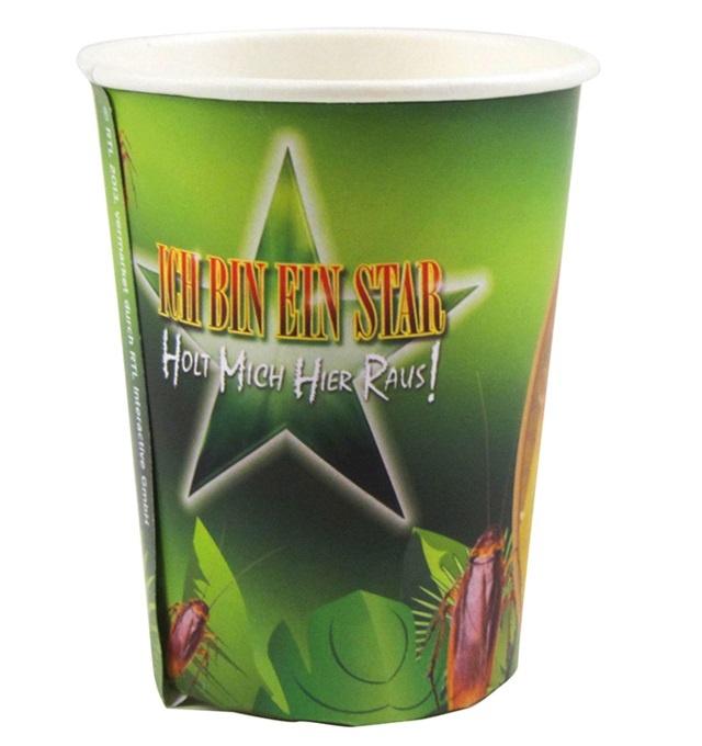 Dschungel Camp 8 Stück  Papp Becher - ca 0,2 l