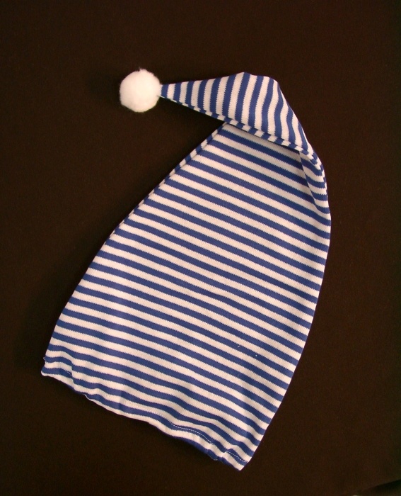 Trikot-Zipfelmütze, blau/weiß