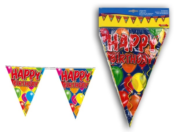 Wimpelkette Ballons Happy Birthday - ca 10m