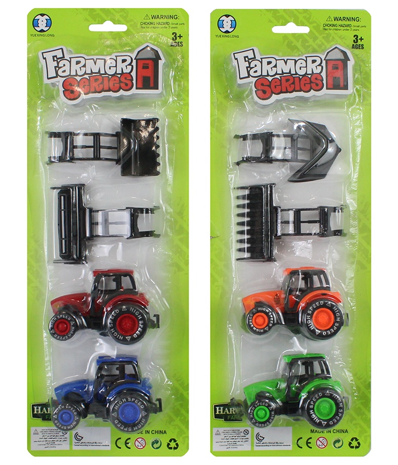 Traktorset  2-fach sortiert, auf Karte, 37 x 13,5 cm