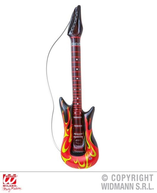 Rockstargitarre aufblasbar Flammendesign ca 105 cm