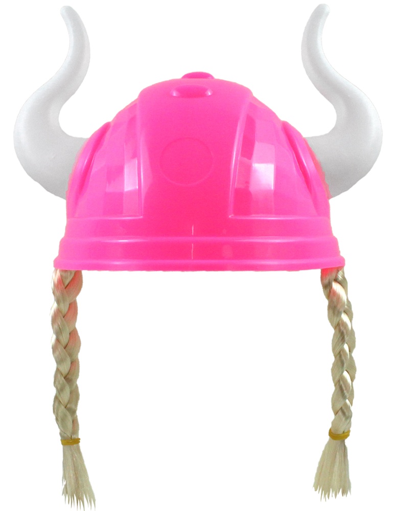 Wikinger Helm rosa mit Zöpfen für Kinder