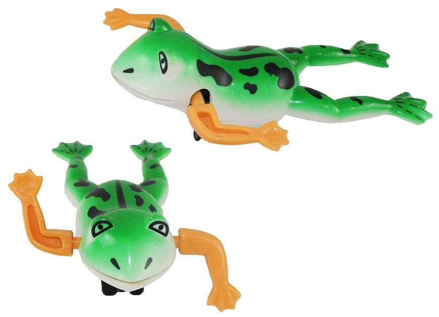 Frosch zum Aufziehen mit beweglichen Armen ca 12,5 cm