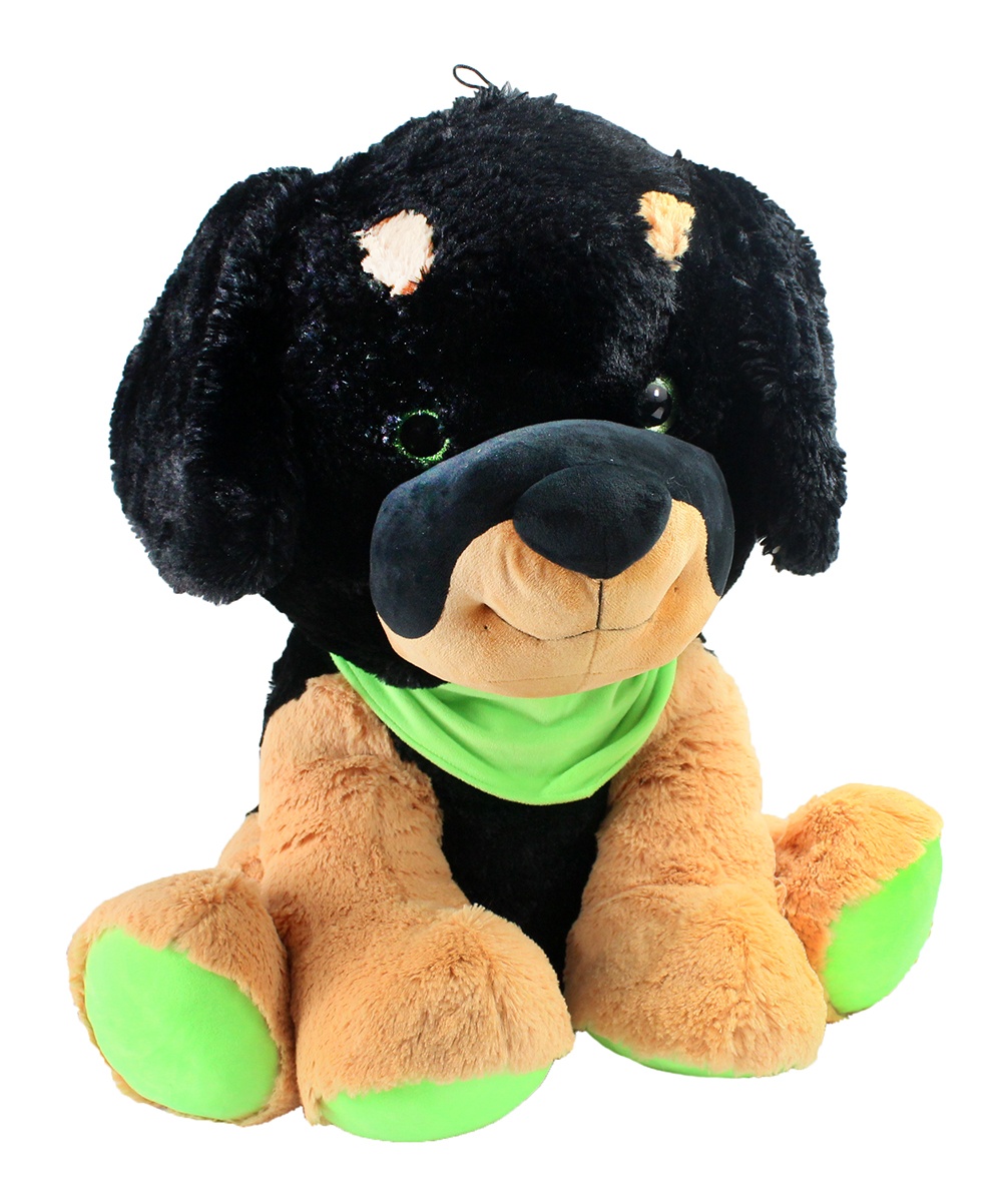 Hund schwarz/braun/grün ca 60 cm