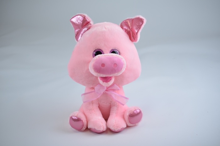 Schwein sitzend mit Glitzeraugen ca 42 cm