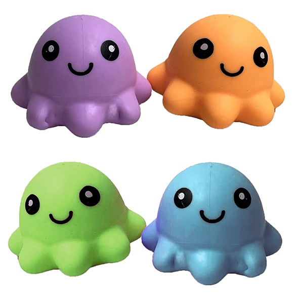 Oktopus Quetschtier Antistress ca 8cm (TPR + Flour)