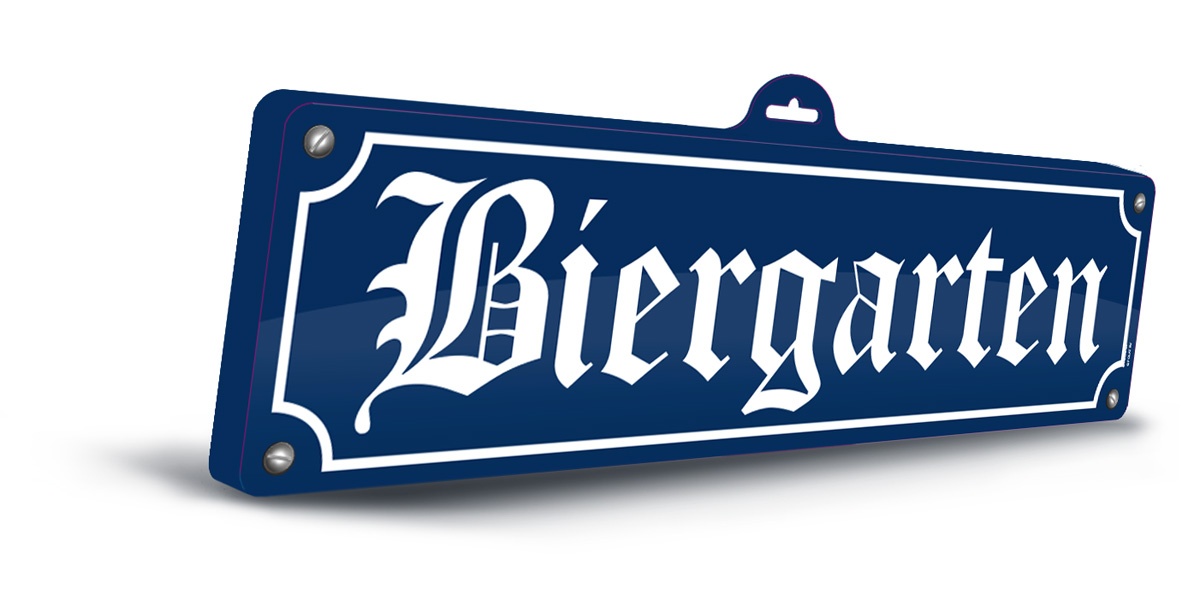 Schild Biergarten 3 D Wanddeko va 47 x 14 cm