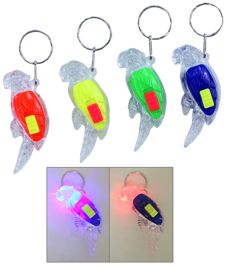 Papagei mit LED Farbwechsel an Schlüsselanhänger - ca 7cm