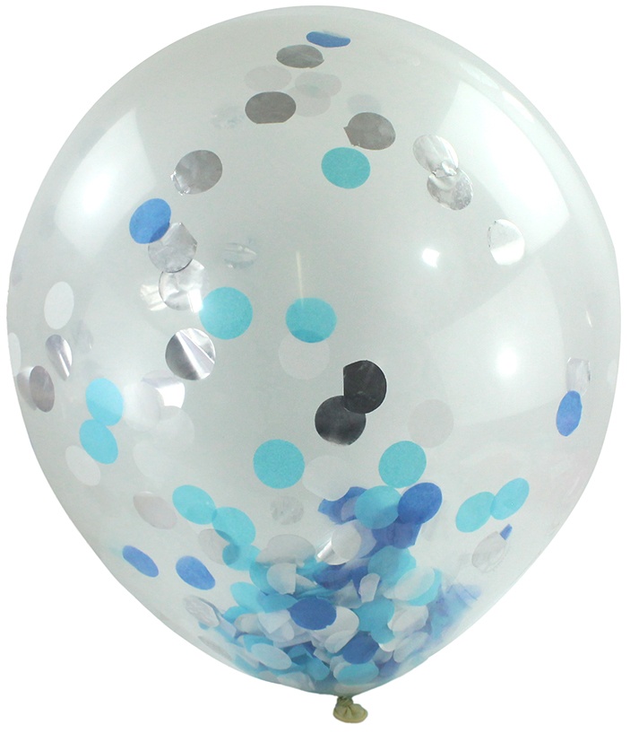 Ballon gefüllt mit Konfetti hellblau ca 180/200 cm Umfang