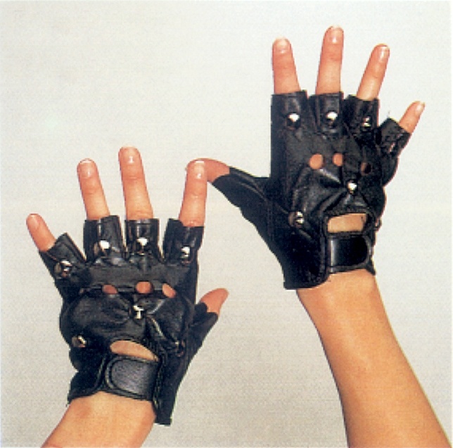 Punk-Handschuhe, schwarz