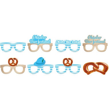 Brille Papierbrille Oktoberfest 8 fach sortiert
