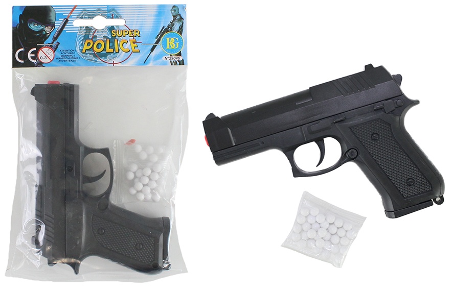 Kugelpistole mit Magazin max 0,08 Joule ca 13 cm