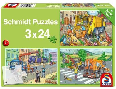 Schmidt  Kinderpuzzle, 3 x 24 Teile,