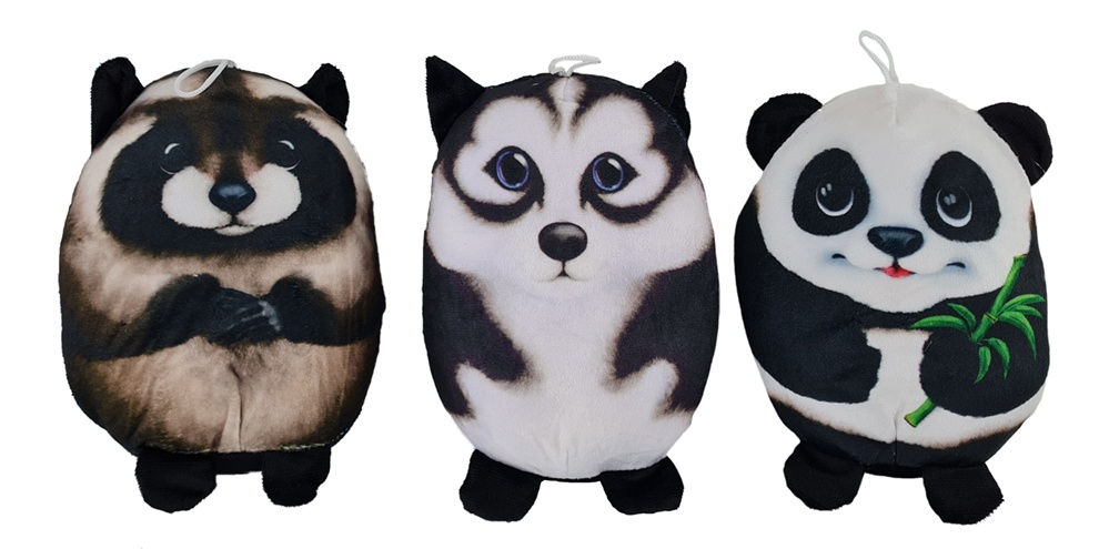 Tier sortiert, Panda, Waschbär, Husky ca 20cm