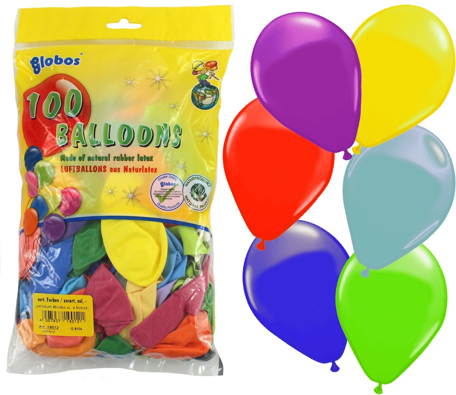 Ballons farbig sortiert- 100 Stck Umfang 90/100 cm