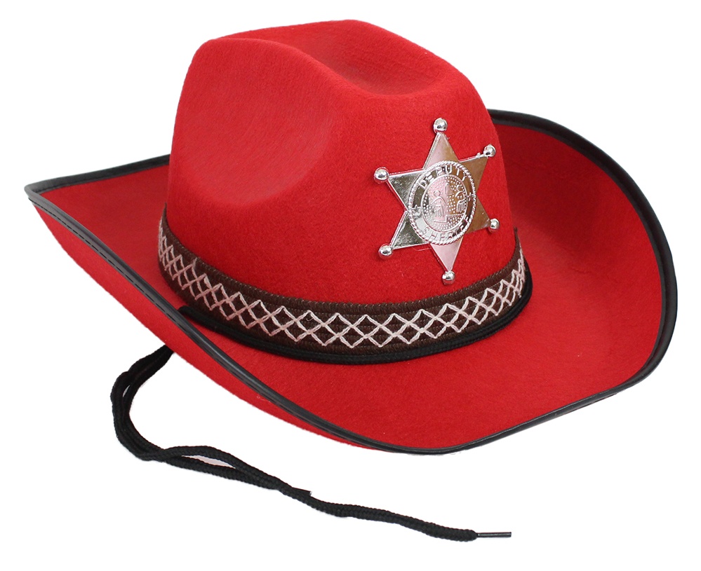 Cowboyhut Sheriff für Kinder rot