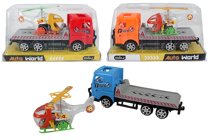 Truck mit Zubehör - 3-farbig sortiert in Box, ca 20 cm