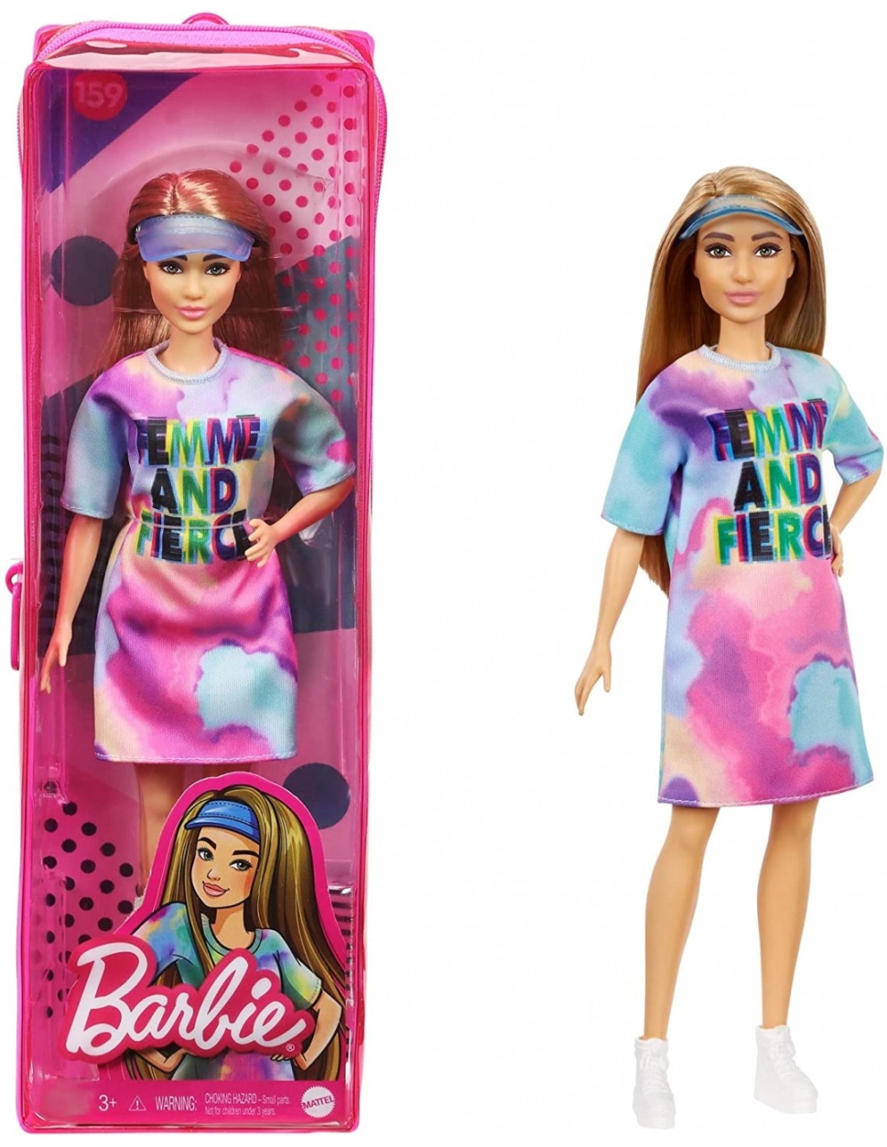 Mattel GRB51 - Barbie - Fashionistas - Puppe, farbiges Kleid