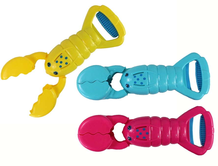 Sandspielzeug Greifer Krabbe, 3-farbig sortiert ca 34 cm