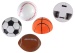 Ball halber Sportball mit Rückzug 4-fach sort - ca 4-4,5cm
