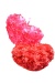 Herz mit Satinrosen rot und pink sortiert ca 35 cm