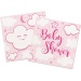Serviette Baby Shower rosa ca 25x25 cm/20 Stück im Pack