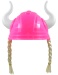 Wikinger Helm rosa mit Zöpfen für Kinder
