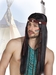 Perücke Indianer mit Haarband und Feder
