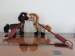 Pferd am Stab ca  26 cm 2 Farben sortiert