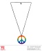 Hippiekette regenbogenfarbig Peace-Zeichen ca 7,5cm