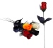 Rosenknospe mit Tüll - ca 45 cm